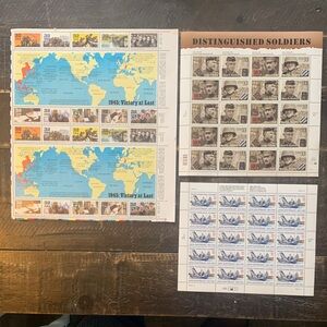 Commemorative Stamp Sheets with Military Designs